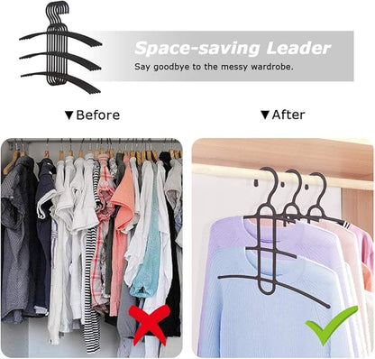 upra Shirt Hangers Space Saving Plastic 10-Pack, Durable Multi-Functional Non-Slip Clothes Hangers Closet Organizers, for Coats Jackets Pants Dress Scarf, Dorm Room/Apartment Essentials