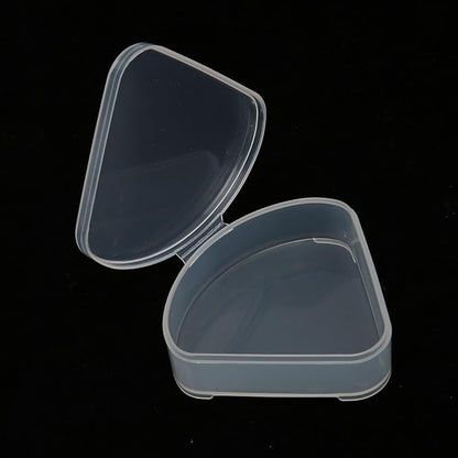 5pcs Makeup Sponge Holder Case, Plastic Makeup Container Case for Bead Capsules, Triangle Powder Puff Storage Box with Transparent Lid