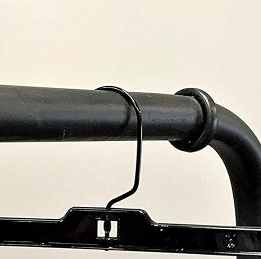 NAHANCO 8600PCBH Shiny Plastic Skirt/Pant Hanger with Black Metal Hook and Plastic Pinch Clips, Heavy Weight, 14”, High Gloss Black (Pack of 100)