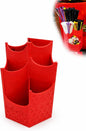 Magnetic Zip Tie Holder – Tool Organizer with Rubberized Magnets | Multiple Sizes & Colors for Garage, Shop, or Toolbox Storage (Red, Tall-Multipocket)