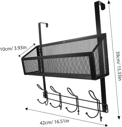 Cabilock Hanging Storage Basket for Front Door Over The Door Organizer Easy Install Multifunctional Modern Style Bathroom Kitchen Bedroom