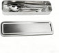 Flatware Tray with Lid,Stainless Steel Cutlery Tray Holder,Chopsticks Storage Boxes Kitchen Draining Chopstick Spoon Fork Storage Box with Lid Drainer(silver)