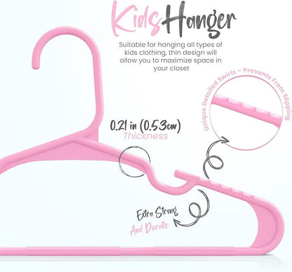 Utopia Home 60 Pack Kids Hangers - 11.5 Inch Plastic Baby Hangers for Closet - Childrens Hanger for Clothes & Infant Hanger for Closet - for Everyday Standard Use (Baby Pink)