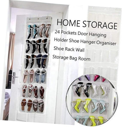 Alipis 24grid Hanging Bag for Shoe Storage Door Rear Wall Sundry Storage Organizer Rugged Pvc Space-saving Bathroom