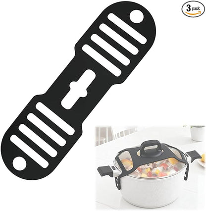 3 Pcs Crockpot Lid Holder Set, 1 Lid Strap and 2 Spill-Proof Rack Holders, Universal Fit for 6/7/8 Quart, Heat-Resistant, Secure Pot Lid Accessories for Kitchen Cooking