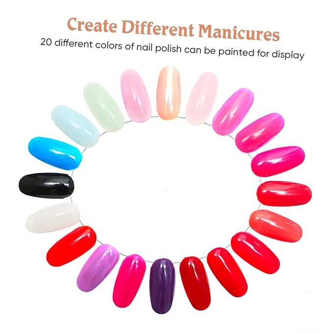 KESYOO 10pcs Clear Acrylic Nail Wheels, Nail Polish Palette for Art, Manicure Practice Display Chart, Transparent for Salon Use