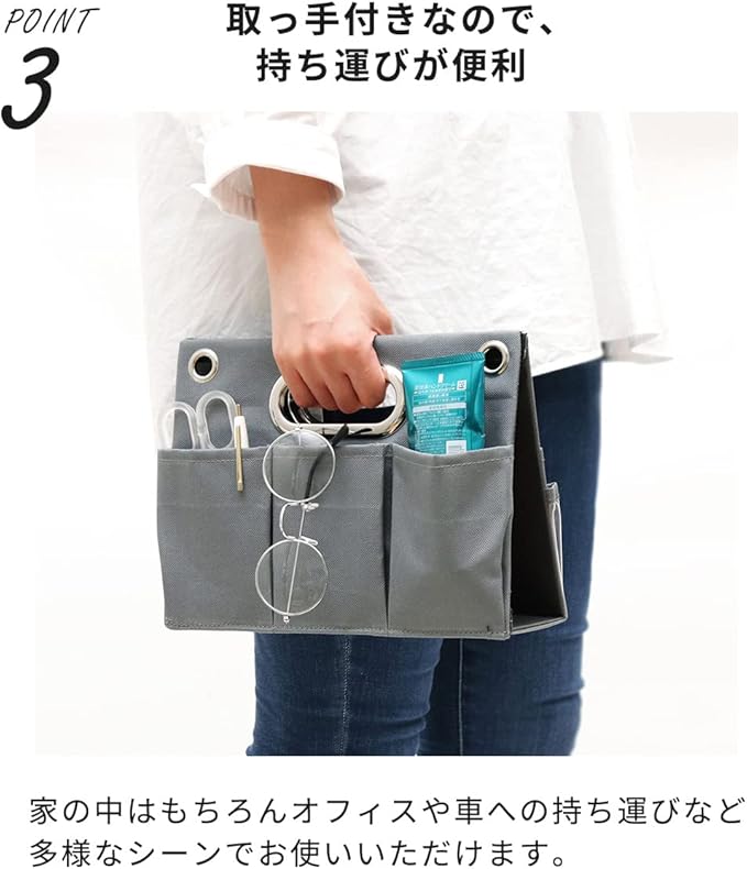 Toyo Case, Strelia Mirado, 2 Way, Pocket Rack, Wall Pocket, Desktop Storage, Desk, Table, Wall Hanging, Living Room, Office, Storage, 7 Pockets, Transparent Pockets, Includes Handles, Remote Control
