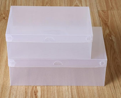 5 Pack Transparent Shoe Box,Men Women Clear Dustproof Shoe Storage Organizer,Travel Sneaker High-Heeled Container (11"x7"x3.7")