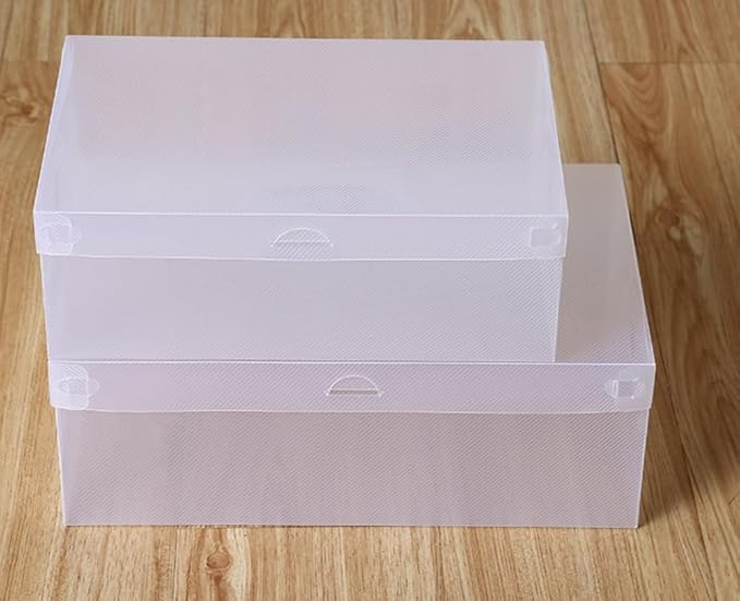 5 Pack Transparent Shoe Box,Men Women Clear Dustproof Shoe Storage Organizer,Travel Sneaker High-Heeled Container (13"x8.3"x4.7")