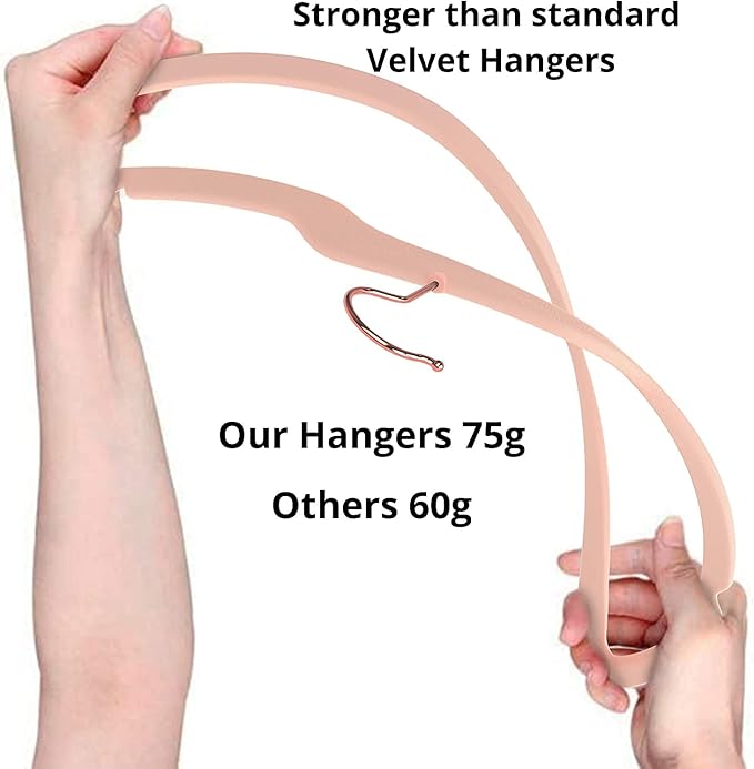 Non-Slip Velvet Hangers - Ultra Thin Space Saving Suit Hanger with 360 Degree Swivel Hook - Strong and Durable Velvet Clothes Hangers - Coat Hangers for a No Hanger Marks (Pink, Pack of 6)