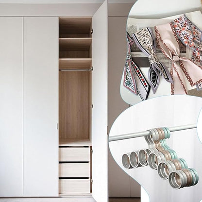 Scarf Organizer,Scarf Hangers for Closet,Scarf Ring Hangers Smooth Round Holder, Space Saving Plastic Scarf Hangers Towel Holders Closet Organizer for Scarves, Ties, Shawls, Belts (1pcs Random Color)