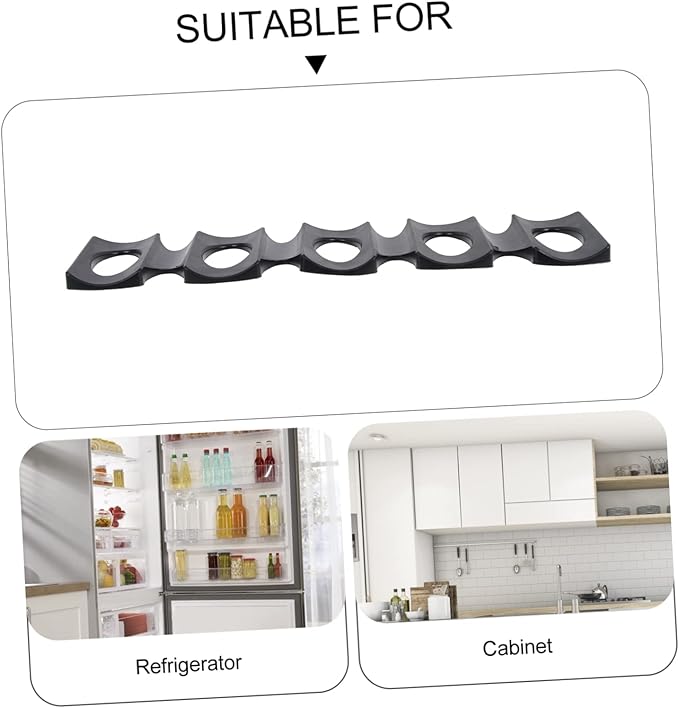 Amosfun 4pcs Refrigerator Beverage Holder Mat for Beer Cans Slip Silicone Organizer for Fridge Space Saving Drink Storage Rack High and Low Temperature Resistant Black