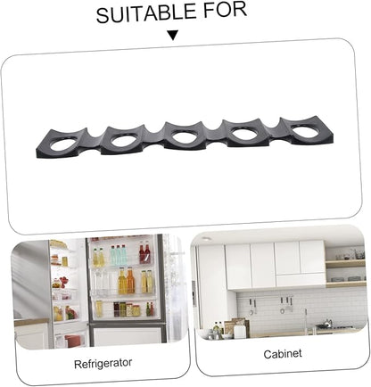 Amosfun 4pcs Refrigerator Beverage Holder Mat for Beer Cans Slip Silicone Organizer for Fridge Space Saving Drink Storage Rack High and Low Temperature Resistant Black