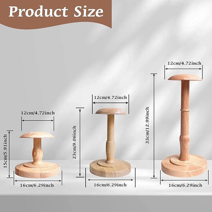 CHADWICK Vintage Style Hat Rack Stand, Light Wooden Hat Display Stand, Hat Organizer and Display Rack, Wig Holder Cowboy Hat Rack for Closet, Home Decor