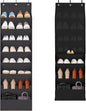 STORAGE MANIAC 1-Pack Over the Door shoe Organizer 8-Shelves + Over Door Shoe Organizer with Curtain 7-Shelves