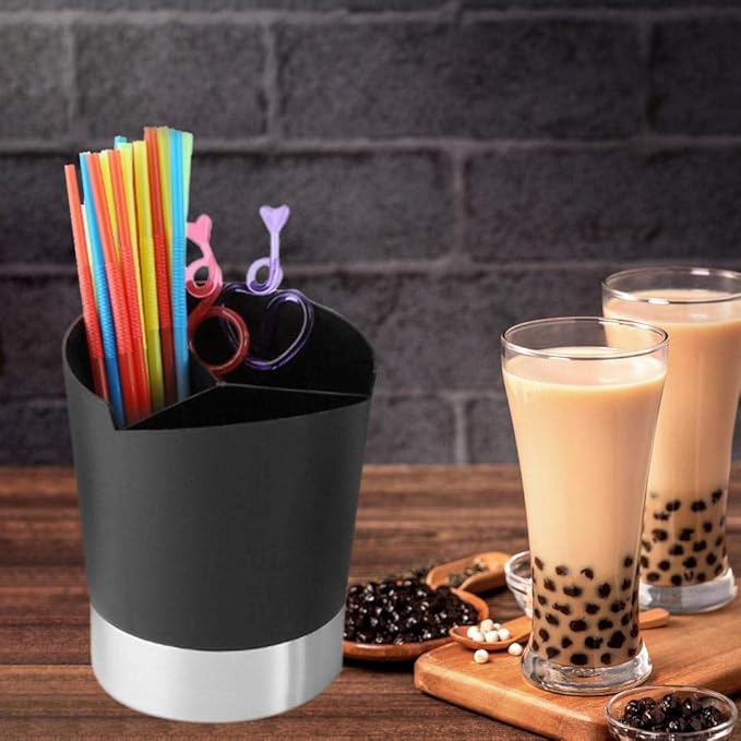 Drinking Straw Stick Storage Box Organizer Bar Desktop Spoon Tableware Straw Holder Organizer for Milk Tea Shop