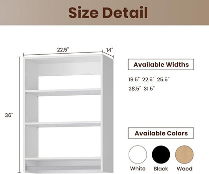 ROOMTEC 22.5" Medium Hanging Closet Unit, Modular Closet System with Hanging Rod, Wardrobe Organizer for Bedroom or Walk-in Closet, Wall Mounted, Customizable Clothes Storage Unit, White
