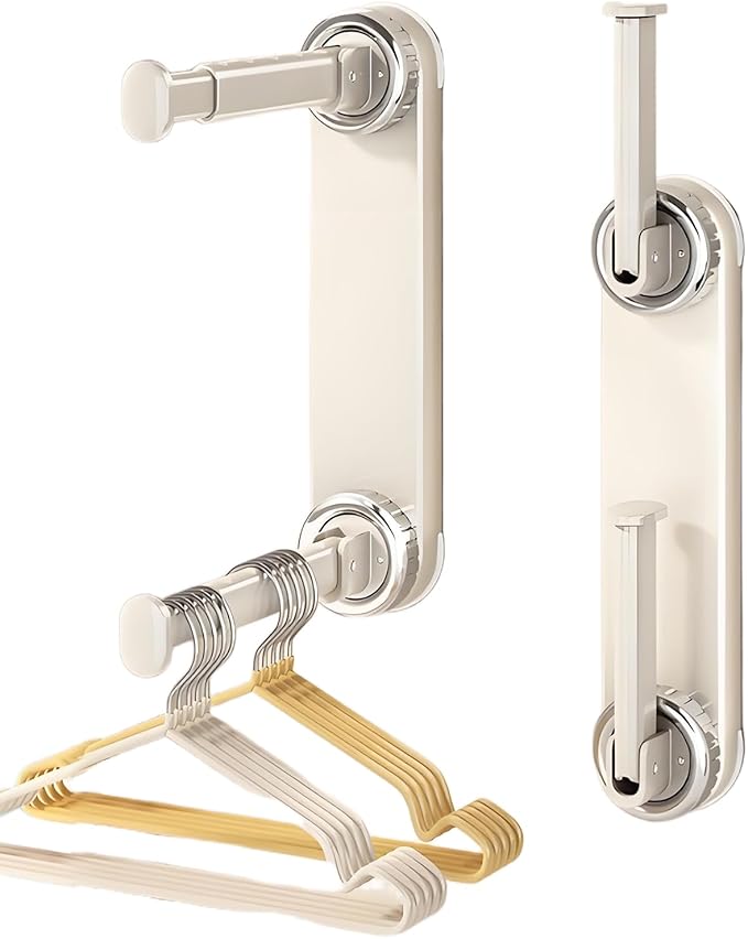 Hanger Organizer with Suction Cup, 2pc, with Suction Cup, Hangers Storage, Two-Tier Suction Hanger Organizer, No-Drill Easy Mount, not Include Hangers (White)