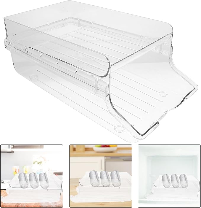 SHOWERORO Stackable Automatic Rolling Can Organizer for Fridge Beverage Dispenser and Storage for Soda Beer and Canned Drinks Keep Your Refrigerator Neat and Tidy