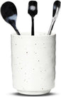 Ceramic Spoon Holder for Coffee Bar, Upright Tea Spoon Holder Cup, Coffee Stirrers Straws Stir Stick Holder, White