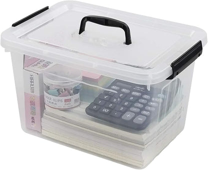 1-Pack Plastic Storage Box, Clear Latch Box with Handle and Lid, 10 L