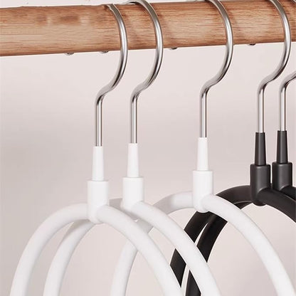 Belt/Scarf Hangers Organizer for Closet - 8 PCS Nonslip Large Scarves Holder Rack for Neckties, Winter Shawls Display, Pashminas (White)