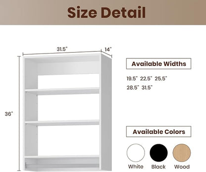 ROOMTEC 31.5" Medium Hanging Closet Unit, Modular Closet System with Hanging Rod, Wardrobe Organizer for Bedroom or Walk-in Closet, Wall Mounted, Customizable Clothes Storage Unit, White