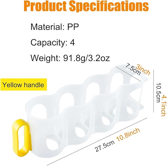 Can Storage Organizer for Refrigerator, Stackable Kitchen Canned Food Holder with Handles, Beverage Drink Pop Soda Can Dispenser (Color : Yellow)