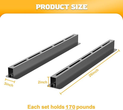 WALMANN Overhead Tote Storage Rails, Heavy Duty Garage Ceiling Bin Storage Rack Adjustable Garage Tote Slide Rail(5 Pack for 4 Bins, Bins Are Not Included)