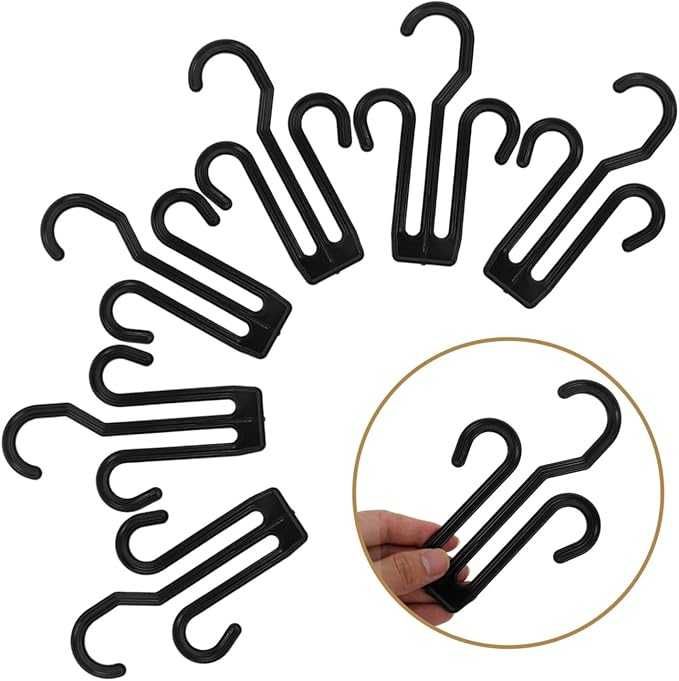Cabilock 20pcs Shoe Hanger Display Rack for Slippers and Shoes Plastic Hanging Hooks Space-Saving Organizer for Home Use Easy to Install