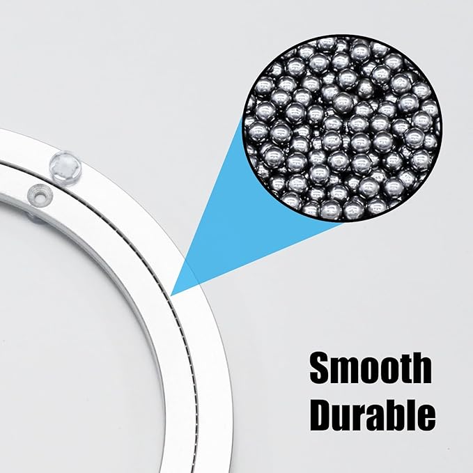 1Pcs 200mm / 7.87" Aluminum Alloy Lazy Susan Turntable Bearings, 8" Round Rotating Bearing Turntable Base(Base Only), for Kitchen Storage, Corner Shelves, Book Rack
