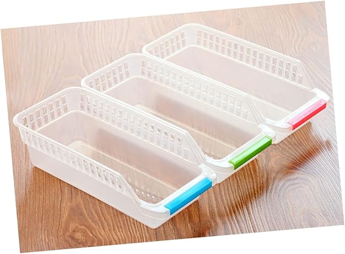 Cabilock Refrigerator Fruit Container Freezer Drawer Organizer Pantry Storage Fridge Bins Kitchen Organizer Compact Sturdy Ventilated for Fruits Drinks Sauce Bottles Random Color