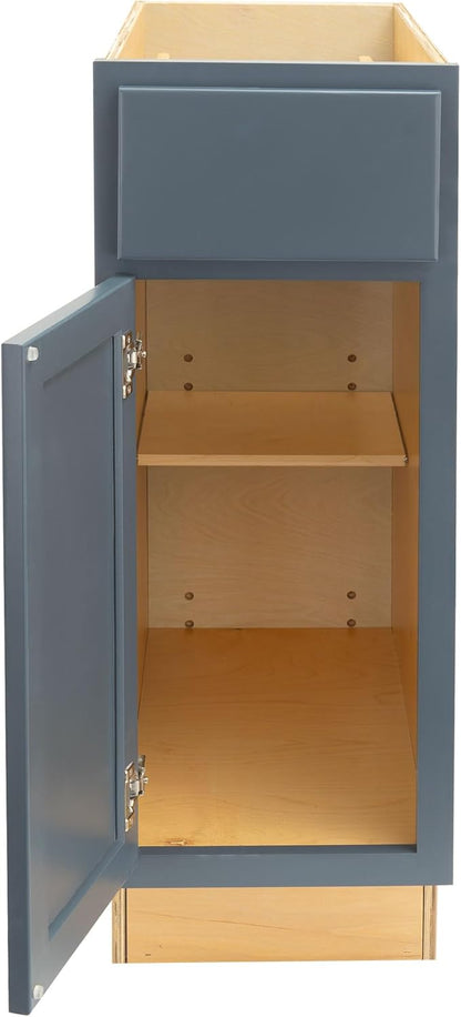 Quicklock RTA (Ready-to-Assemble) | Base Kitchen Cabinets - Shaker Style | Made in America (Needlepoint Navy, 12" Wx34.5 Hx24 D Base)