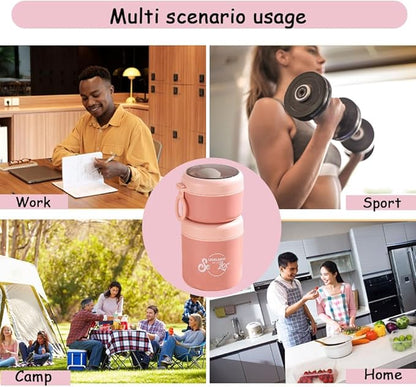 18+10 oz Reusable Yogurt Containers with Lids and Spoons,Overnight Oats Cereal Containers with Lids,Snack Cup Box Stackable Breakfast and Lunch Containers (Pink)