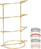 CALLARON Crown Display Stand, Jewelry Organizer Stand 4-Layer, Metal Necklace Display Holder, Vintage Headband Display, Gold Headdress Storage Rack Display for Crown Hairband Necklace Jewelry