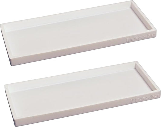 Spacewiser Countertop and Vanity Tray - 2 PC Large 11.7" Silicone Bathroom Trays, Counter Organizer, Dish Soap Sponge Holder Kitchen Sink Tray Organizer, Sink Caddy Toothbrush Key Kitchen Soap Trays