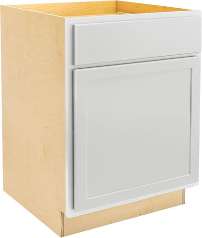 Quicklock RTA (Ready-to-Assemble) | Base Kitchen Cabinets - Shaker Style | Made in America (Pure White, 24" Wx34.5 Hx24 D Base)