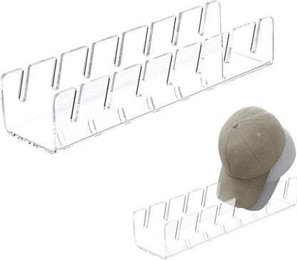 Hat Stand for Baseball Caps, No Install Acrylic Hat Organizer for 14 Baseball Caps, Hat Racks for Baseball Caps Display and Organizer for Bedroom (Clear-1PC)