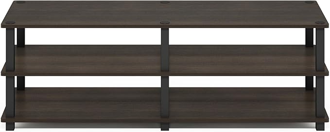 Furinno 14038DBR/BK TST No Tools 3-Tier Wide Shoe Storage Rack, Dark Brown/Black 47 Inch