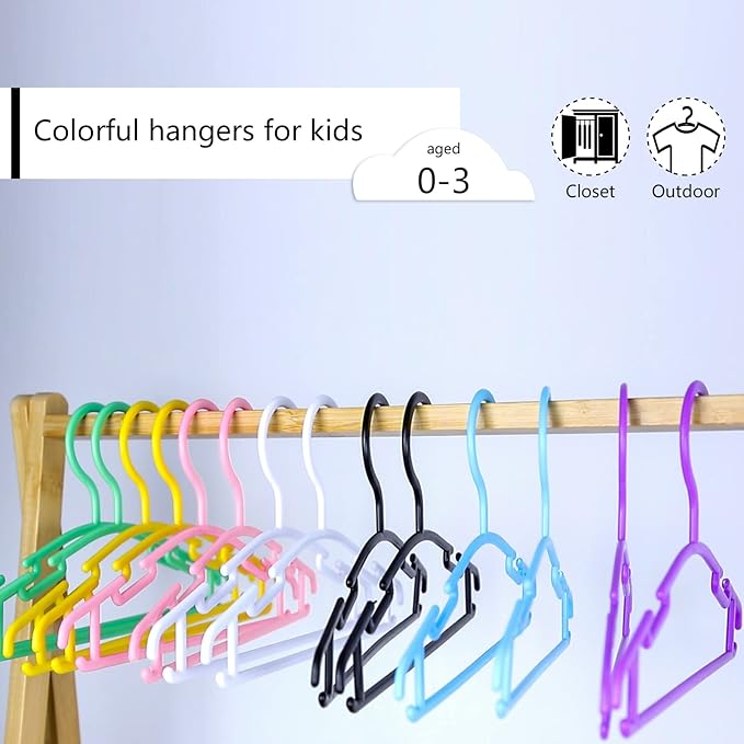 GoodtoU Baby Hangers Plastic - Kids Hanger Bulk Toddler Hangers 60 Pack Hanger for Toddler Children Pink