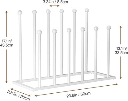 pickpiff Free Standing Shoe Racks - White Metal Boot Rack Organizer Tall Boots for Dorm Room, Closet, Entryway, Bedroom, Patio Outdoor, Hallway, White, Shoe Storage Fit for 6 Pairs
