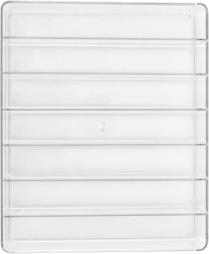 SINJEUN 4 Pack Acrylic Palette Organiser, 7 Sections Divided Makeup Palette Organiser for Eyeshadow, Contour Blush, Lipstick, Make Up Storage(Transparent, 7.5" x 6.3" x 1.8")