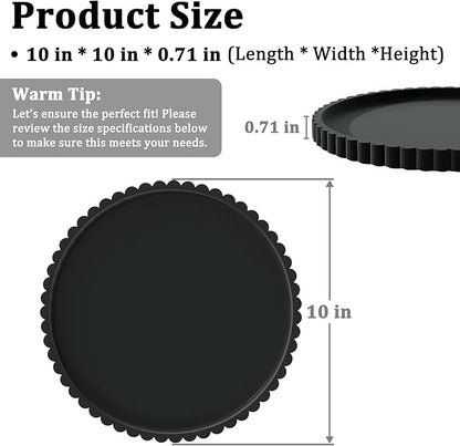 Silicone Bathroom Vanity Tray, Modern Round Decorative Tray for Countertop, Waterproof & Unbreakable Cosmetic Perfume Organizer, Extra-Thick & Sturdy, Easy to Clean Candle Tray (Black, 10 inch)