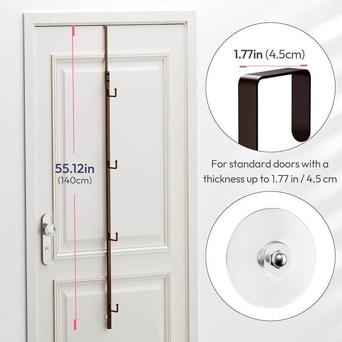 SWTYMIKI Over Door Hat Rack - 3 Packs Metal Hanging Hat Organizer with 12 Hooks Design, Baseball Cap Hanger Organizer Storage Holds up to 60 Caps for Door, Bedroom, Closet