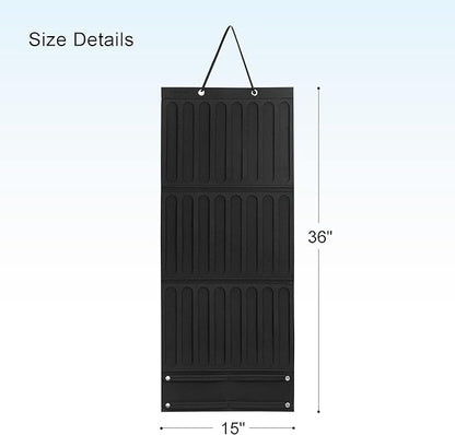 Hair Accessory Organizer - Hanging Holder for Girls' Headbands, Hair Clips, Ties, Scrunchies (Black)