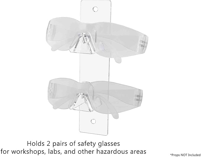 Marketing Holders Acrylic Sunglasses Organizer Clear See Through Sunglasses Storage with Hardware Wall Sunglass Hanging Display Rack for 2 Pairs of Eyewear