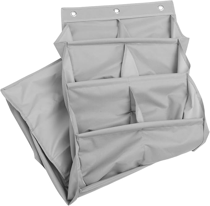 PRETYZOOM 1Set Multi Layer Door Back Storage Organizer Convenient Pouch for Shoes Bags Crafts Over the Door Household Storage Grey Design