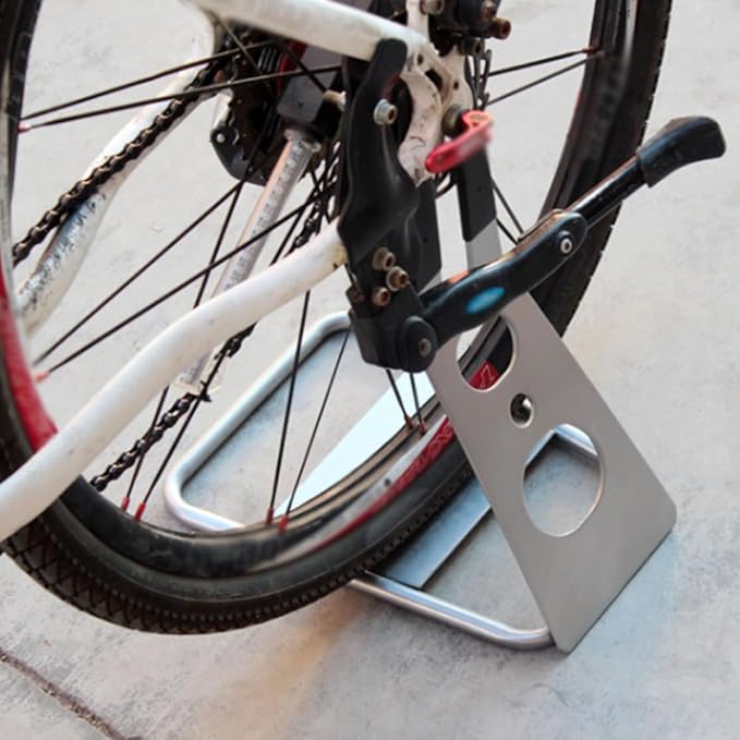 Bike Kickstand Non-Slip Display Bike Stand Foldable Metal Parking Rack Silver Non-Slip Rack Foldable Stand Portable Mountain