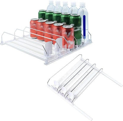 38cm Fridge Drink Dispenser Adjustable Refrigerator Self Pushing Soda Can Dispenser for Beer Can (3Pcs)