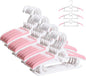 Baby Hangers for Nursery Closet,Infant Hanger 20 Pink Non-Slip and Extendable Plastic Children's Newborn Baby Hanger 11"-14" Adjustable Children Coat Hanger for Girl Boy Toddler Kids Child